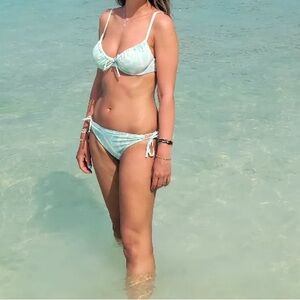 Hollister Green Swirl Bikini Top